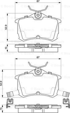 BOSCH 0 986 424 661 - Bremžu uzliku kompl., Disku bremzes www.autospares.lv