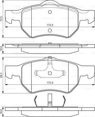 BOSCH 0 986 424 668 - Bremžu uzliku kompl., Disku bremzes autospares.lv