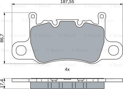 BOSCH 0 986 424 605 - Bremžu uzliku kompl., Disku bremzes www.autospares.lv