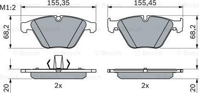 BOSCH 0 986 424 608 - Bremžu uzliku kompl., Disku bremzes www.autospares.lv