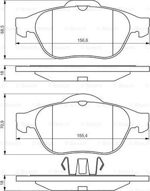 BOSCH 0 986 424 616 - Bremžu uzliku kompl., Disku bremzes autospares.lv