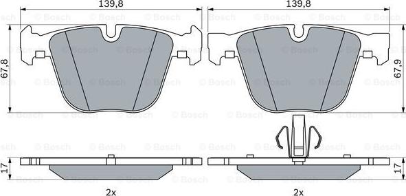 BOSCH 0 986 424 612 - Bremžu uzliku kompl., Disku bremzes www.autospares.lv