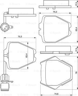 BOSCH 0 986 424 689 - Bremžu uzliku kompl., Disku bremzes www.autospares.lv