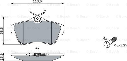 BOSCH 0 986 424 625 - Bremžu uzliku kompl., Disku bremzes www.autospares.lv