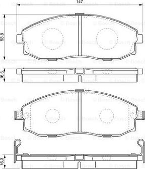 BOSCH 0 986 424 670 - Bremžu uzliku kompl., Disku bremzes www.autospares.lv