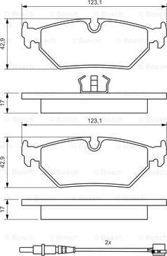 BOSCH 0 986 424 027 - Bremžu uzliku kompl., Disku bremzes www.autospares.lv