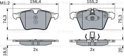 BOSCH 0 986 424 125 - Bremžu uzliku kompl., Disku bremzes www.autospares.lv