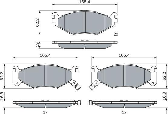 BOSCH 0 986 424 892 - Bremžu uzliku kompl., Disku bremzes www.autospares.lv