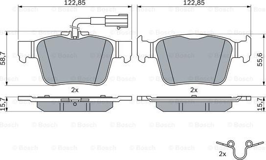 BOSCH 0 986 424 848 - Bremžu uzliku kompl., Disku bremzes www.autospares.lv