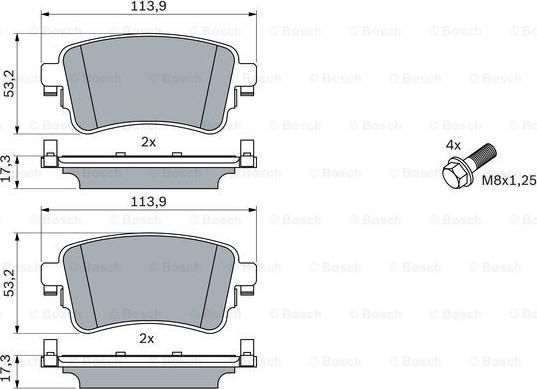 BOSCH 0 986 424 857 - Bremžu uzliku kompl., Disku bremzes www.autospares.lv