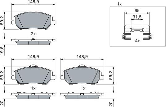 BOSCH 0 986 424 862 - Тормозные колодки, дисковые, комплект www.autospares.lv