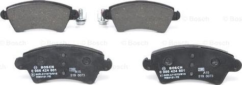 BOSCH 0 986 424 801 - Bremžu uzliku kompl., Disku bremzes www.autospares.lv