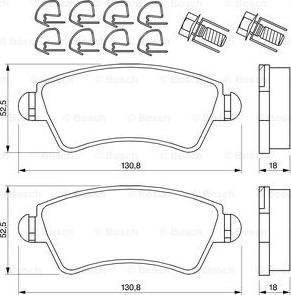 BOSCH 0 986 424 801 - Bremžu uzliku kompl., Disku bremzes www.autospares.lv