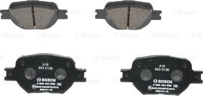 BOSCH 0 986 424 808 - Bremžu uzliku kompl., Disku bremzes www.autospares.lv