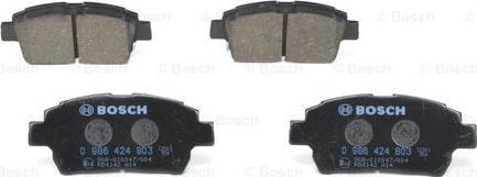 BOSCH 0 986 424 803 - Тормозные колодки, дисковые, комплект www.autospares.lv