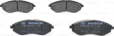 BOSCH 0 986 424 818 - Bremžu uzliku kompl., Disku bremzes www.autospares.lv