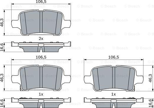 BOSCH 0 986 424 839 - Bremžu uzliku kompl., Disku bremzes www.autospares.lv