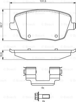 BOSCH 0 986 424 829 - Bremžu uzliku kompl., Disku bremzes www.autospares.lv