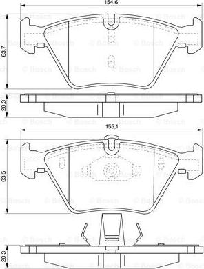 BOSCH 0 986 424 822 - Bremžu uzliku kompl., Disku bremzes autospares.lv