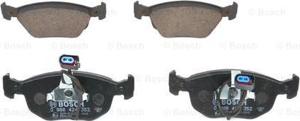 BOSCH 0 986 424 352 - Bremžu uzliku kompl., Disku bremzes www.autospares.lv