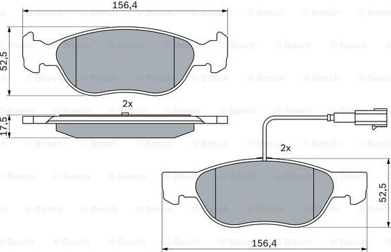 BOSCH 0 986 424 362 - Bremžu uzliku kompl., Disku bremzes www.autospares.lv