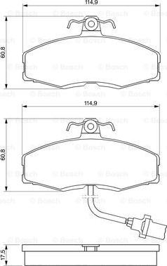 BOSCH 0 986 424 381 - Bremžu uzliku kompl., Disku bremzes autospares.lv