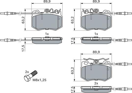 BOSCH 0 986 424 376 - Bremžu uzliku kompl., Disku bremzes www.autospares.lv