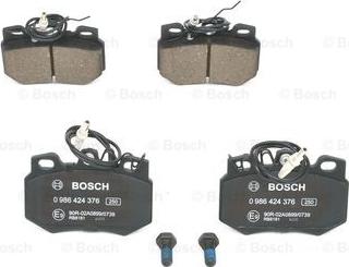 BOSCH 0 986 424 376 - Bremžu uzliku kompl., Disku bremzes www.autospares.lv