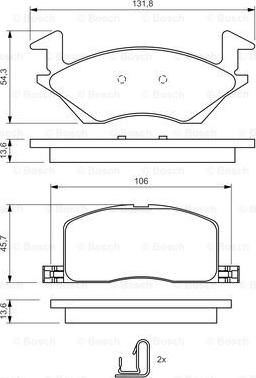 BOSCH 0 986 424 264 - Bremžu uzliku kompl., Disku bremzes www.autospares.lv