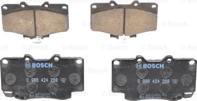 BOSCH 0 986 424 268 - Bremžu uzliku kompl., Disku bremzes autospares.lv