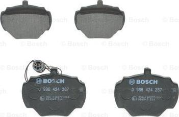 BOSCH 0 986 424 267 - Тормозные колодки, дисковые, комплект www.autospares.lv