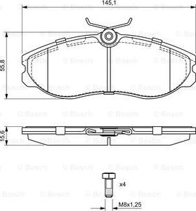 BOSCH 0 986 424 204 - Bremžu uzliku kompl., Disku bremzes www.autospares.lv