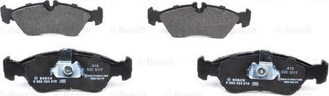 BOSCH 0 986 424 219 - Тормозные колодки, дисковые, комплект www.autospares.lv