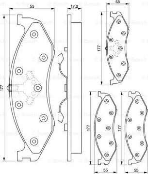 BOSCH 0 986 424 284 - Bremžu uzliku kompl., Disku bremzes www.autospares.lv