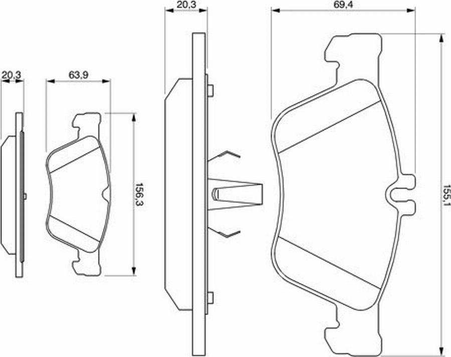 BOSCH 0 986 424 233 - Bremžu uzliku kompl., Disku bremzes www.autospares.lv