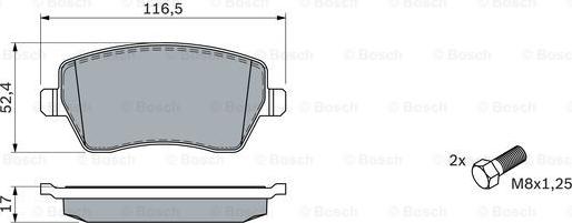 BOSCH 0 986 424 795 - Bremžu uzliku kompl., Disku bremzes www.autospares.lv