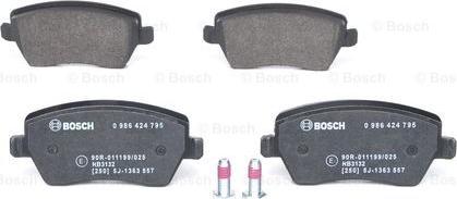 BOSCH 0 986 424 795 - Bremžu uzliku kompl., Disku bremzes www.autospares.lv