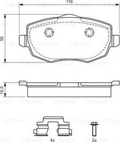 BOSCH 0 986 424 792 - Bremžu uzliku kompl., Disku bremzes www.autospares.lv