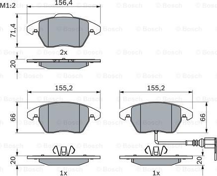 BOSCH 0 986 424 797 - Тормозные колодки, дисковые, комплект www.autospares.lv