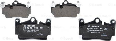 BOSCH 0 986 424 741 - Тормозные колодки, дисковые, комплект www.autospares.lv