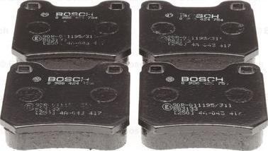 BOSCH 0 986 424 754 - Тормозные колодки, дисковые, комплект www.autospares.lv