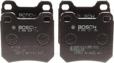 BOSCH 0 986 424 754 - Bremžu uzliku kompl., Disku bremzes www.autospares.lv