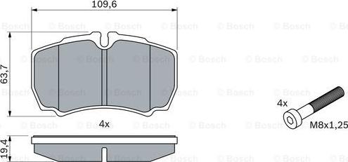 BOSCH 0 986 424 750 - Bremžu uzliku kompl., Disku bremzes www.autospares.lv