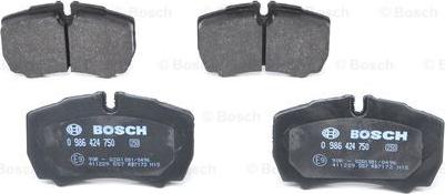 BOSCH 0 986 424 750 - Bremžu uzliku kompl., Disku bremzes www.autospares.lv