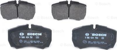 BOSCH 0 986 424 750 - Bremžu uzliku kompl., Disku bremzes www.autospares.lv