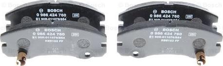 BOSCH 0 986 424 760 - Bremžu uzliku kompl., Disku bremzes www.autospares.lv