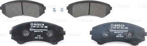 BOSCH 0 986 424 709 - Тормозные колодки, дисковые, комплект www.autospares.lv