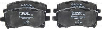 BOSCH 0 986 424 700 - Brake Pad Set, disc brake www.autospares.lv