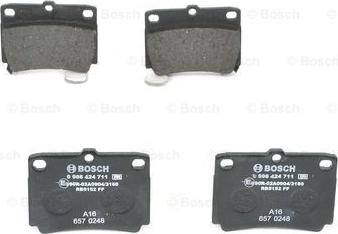 BOSCH 0 986 424 711 - Bremžu uzliku kompl., Disku bremzes www.autospares.lv