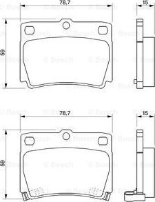 BOSCH 0 986 424 711 - Bremžu uzliku kompl., Disku bremzes www.autospares.lv